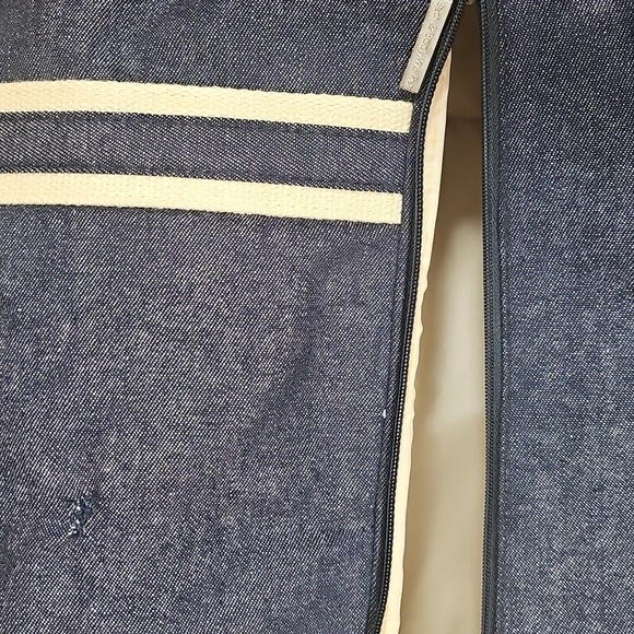 Bath&Body Works Tote Set Denim Tan Blue Organize Zippered Compartment Lined - Picture 4 of 14